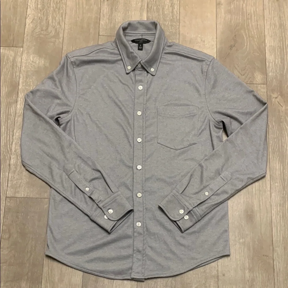 Mens Banana Republic‎ Slim Fit Button Up Stretch Cause Shirt